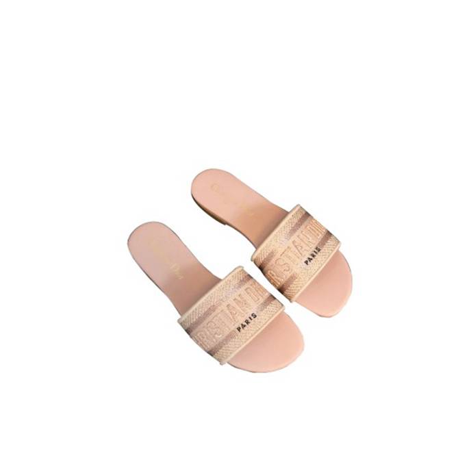 D*or 2022 dway slide jacquard embroidered rhinestone sandals
